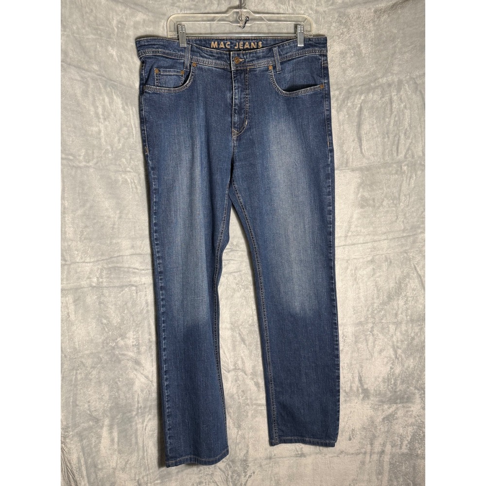 MAC Jeans Mens Straight Leg Denim Blue Medium Wash Size 36x33 Core 
Product